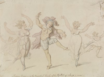 Modern Grace or, The Operatical Finale of the Ballet of Alonzo e caro by Thomas Rowlandson